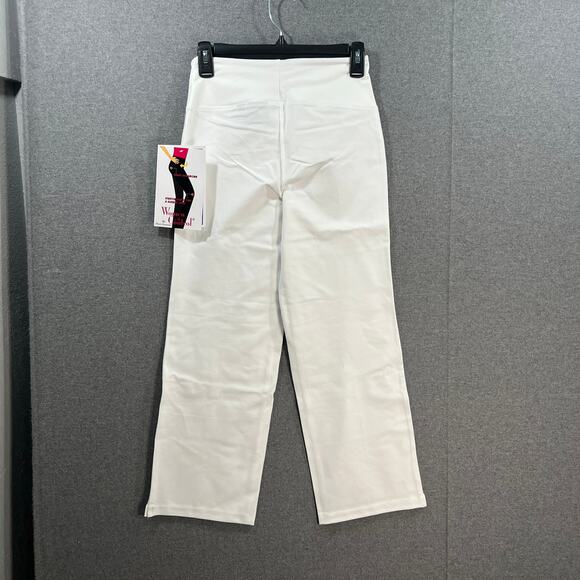 Women with Control Tall Tummy Control Full Leg Crop Pants White, Tall XX-Small - Picture 2 of 10
